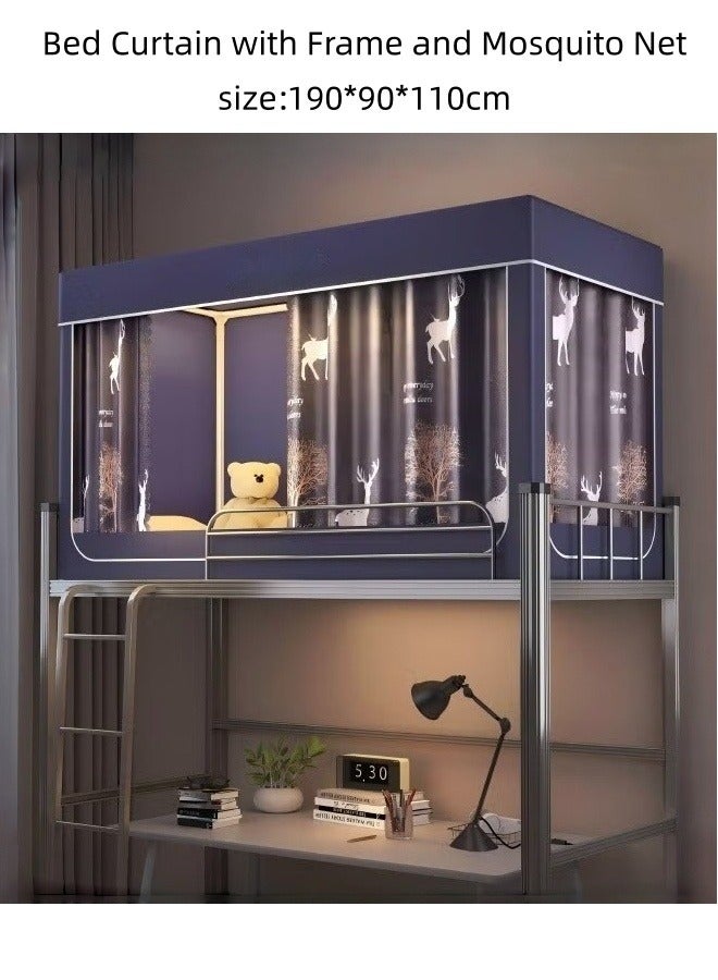 Bed Canopy Tents Curtain,Sleep Tents for Indoor Portable Light Reducing,  Anti-Mosquito and, Light Blocking, Privacy Protection, Easy Installation Design,  Suitable for Single Bed, Bunk Bed, School Dormitory - Image 1